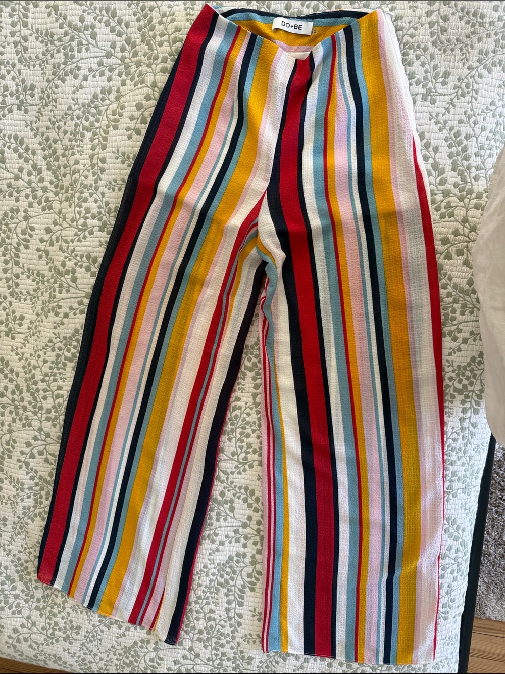 DO+BE women Multicolor Vertical Stripe Knit Pants - Yellow, Red, Navy & Pink